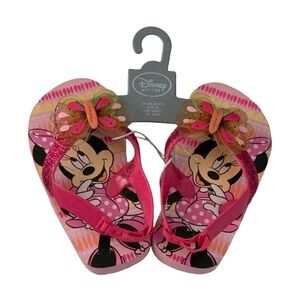 Disney Minnie Mouse Toddler Girls Flip Flops Size 5 NWT